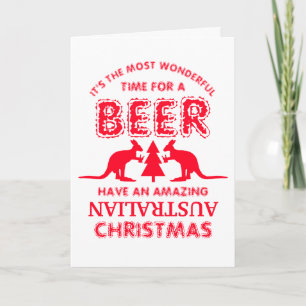 Carte Kangaroo Beer, voeux de Noël australien