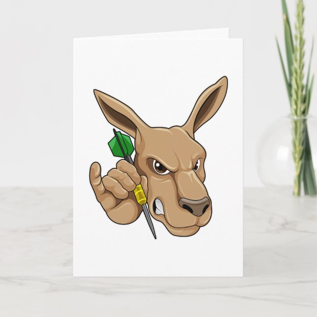 Carte Kangaroo comme joueur de Dart avec Dart (Devant)