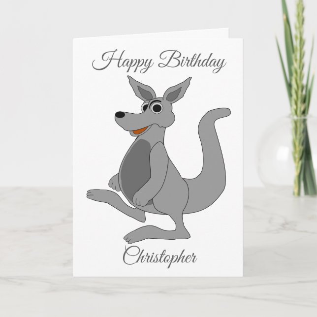Carte Kangaroo Design personnalisé Anniversaire (Devant)
