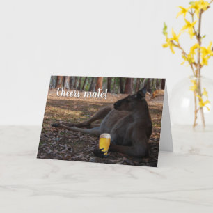 Carte Kangaroo Relaxer avec la bière Australie Drôle
