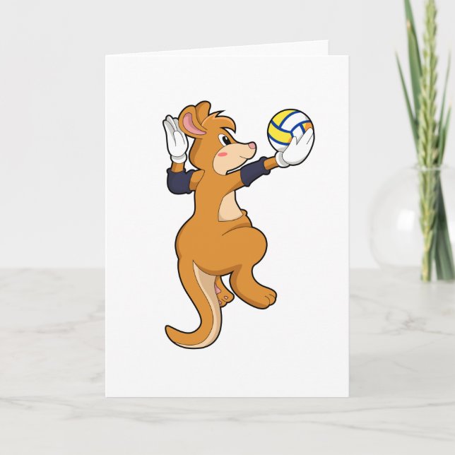 Carte Kangourou au sport de volleyball (Devant)