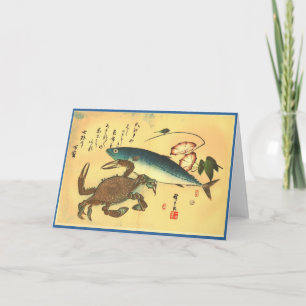 Carte Kani ou Kegani & Saba - Poisson japonais Hiroshige