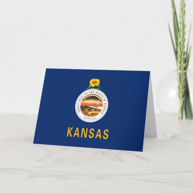 Carte Kansan Flag & Seal, Flag of Kansas (Devant)
