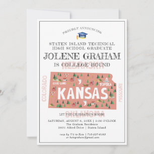Carte Kansas   Fête de fin d'études pour un départ en fa