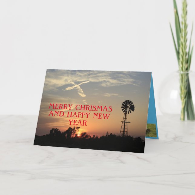 Carte Kansas Windmill Sunset Cross (Devant)