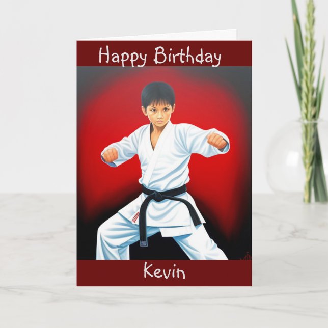 Carte Karate Boy Anniversaire (Devant)