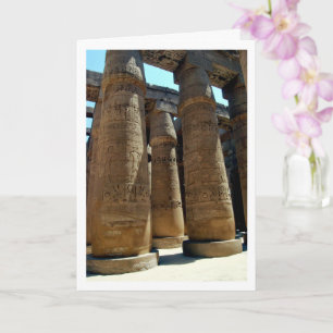 Carte Karnak Temple Columns Portrait, Louxor, Egypte