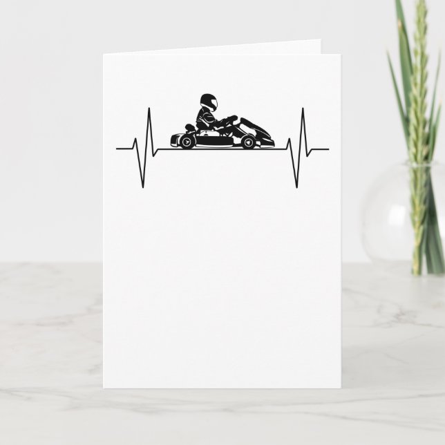 Carte Kart Go-kart Kart Racing Heartbeat Line Cadeau (Devant)