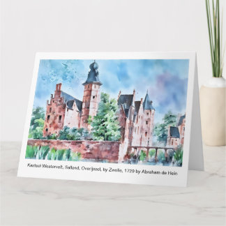 Carte KASTEEL WESTERVELT 1729 A. de Haen drawing. card