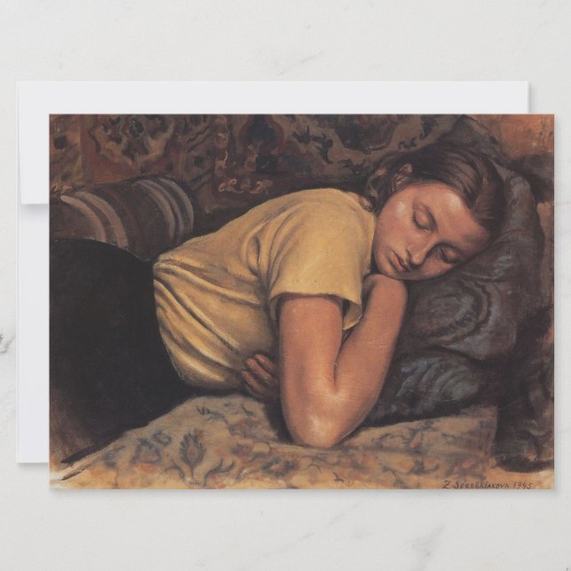 Carte Katya endormi (par Serebriakova) (Devant)