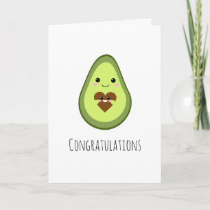 Carte Kawaii Avocado Baby shower Félicitations mignonnes
