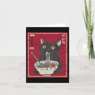 Carte Kawaii Chat Ramen Japonais Nourriture Amusante Ani