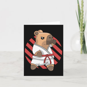 Carte Kawaii Funny Capyra Capy Karate Arts martiaux Keik
