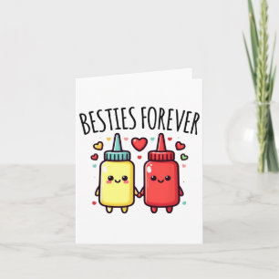 Carte Kawaii Ketchup Et Mustard Funny Bff Correspondant 