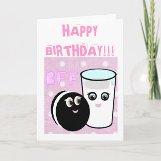 Carte Kawaii meilleurs amis pour toujours lait et biscui