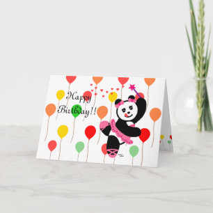 Carte Kawaii Panda Danseur de ballet Considérant Anniver