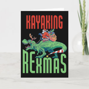 Carte Kayak Rexmas T-rex Dinosaure Noël Vacances K