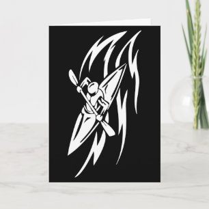 Carte Kayaking Extreme Sport Graphisme en noir et blanc