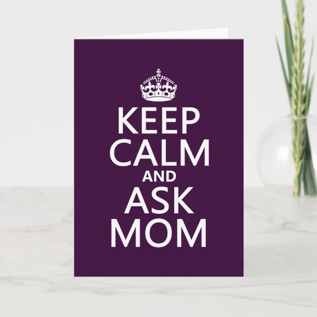 Carte Keep Calm and Ask Mama (Devant)