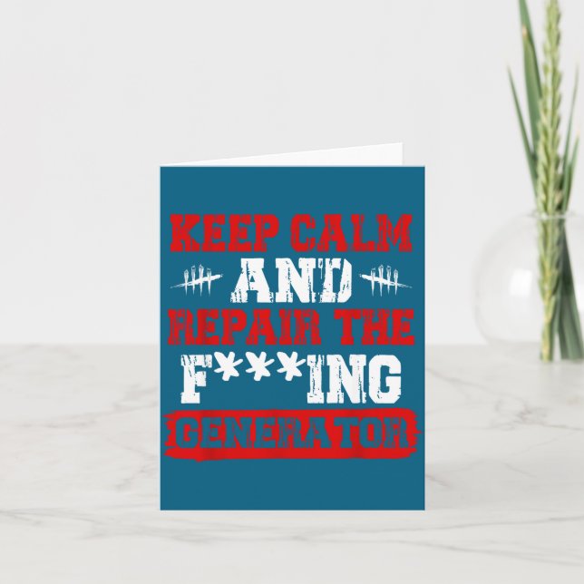 Carte Keep Calm And Repair The Generator Video Game  (Devant)