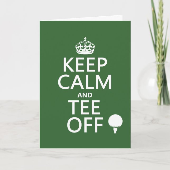 Carte Keep Calm and Tee Off - Golf presents, tous colors (Devant)