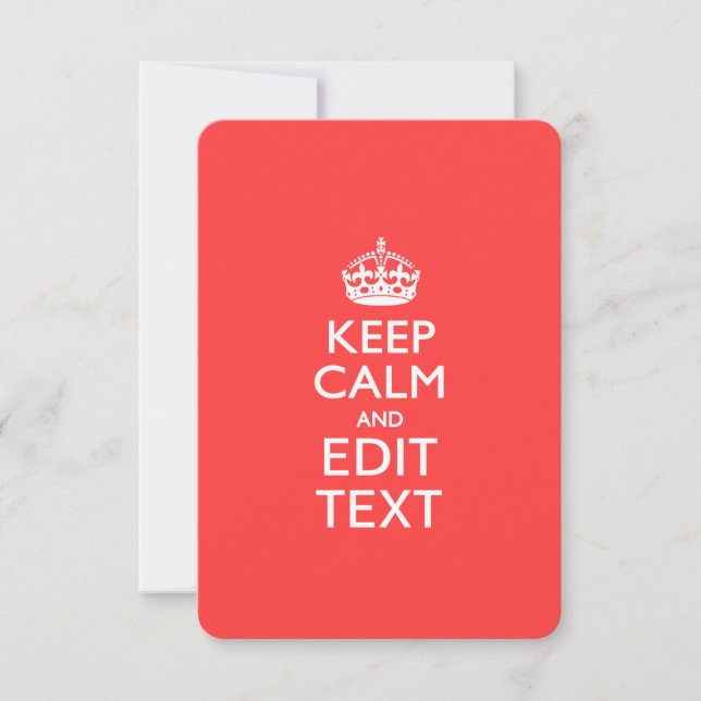 Carte KEEP CALM personnalisé et avoir votre texte sur ro (Devant)