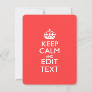 Carte KEEP CALM personnalisé et avoir votre texte sur ro