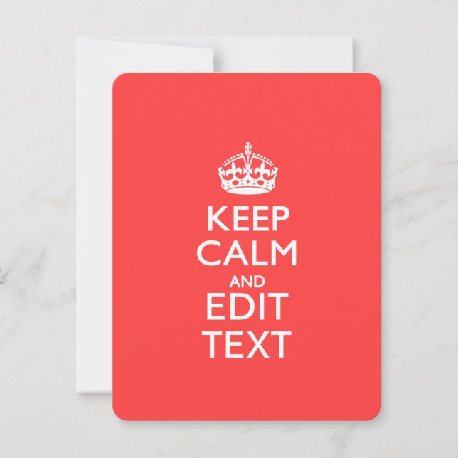 Carte KEEP CALM personnalisé et avoir votre texte sur ro (Devant)
