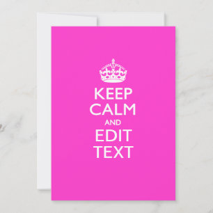 Carte KEEP CALM PERSONNALISÉ ET Éditer du texte en rose
