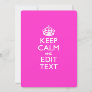 Carte KEEP CALM PERSONNALISÉ ET Éditer du texte en rose