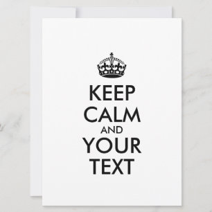 Carte KEEP CALM personnalisé et votre texte
