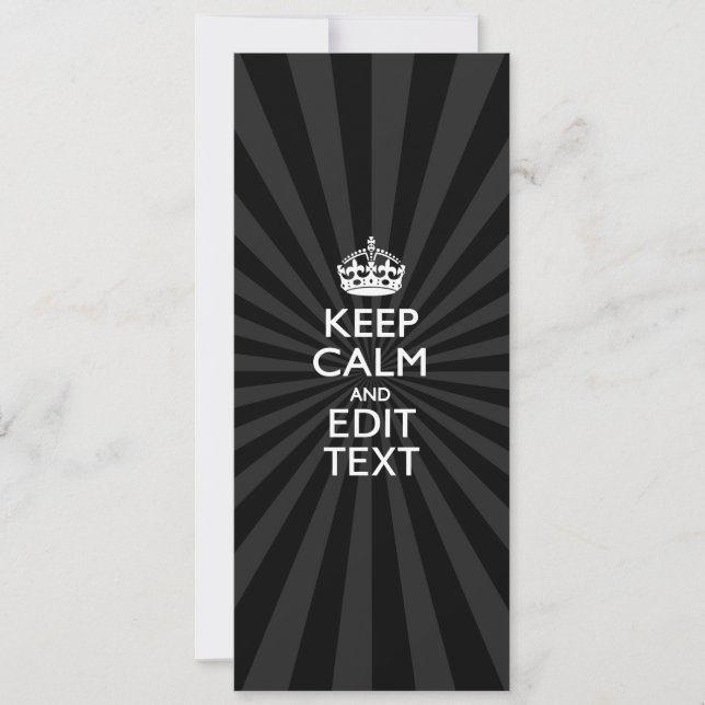 Carte KEEP CALM personnalisé et votre texte en rafale (Devant)