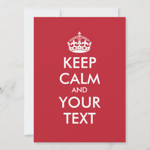 Carte KEEP CALM personnalisé et VOTRE TEXTE - mots blanc