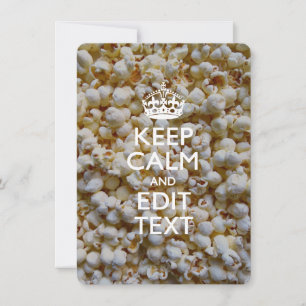 Carte KEEP CALM personnalisé et votre texte sur Popcorn