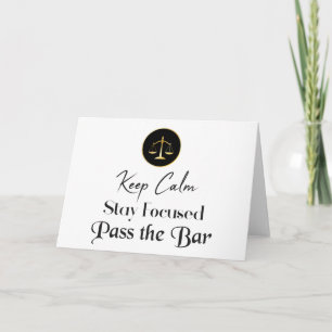 Carte Keep calm. Restez Concentrés. Passez L'Examen Bar.
