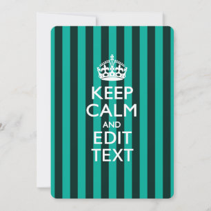 Carte KEEP CALME personnalisé Votre texte en bandes turq