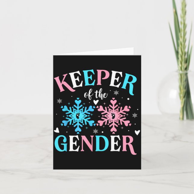 Carte Keeper Of The Gender Reveal Baby Snowflake Nk Or B (Devant)