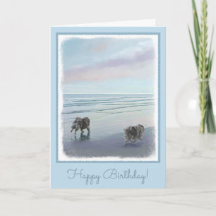 Carte Keeshonds at the Seashore Painting Dog Art