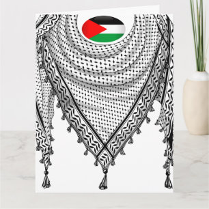 Carte Keffiyeh Écharpe palestinienne tissu traditionnel
