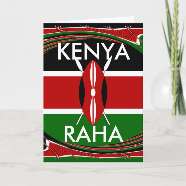 Carte Kenya Drapeau Art - Patriotique & Design Moderne (Devant)