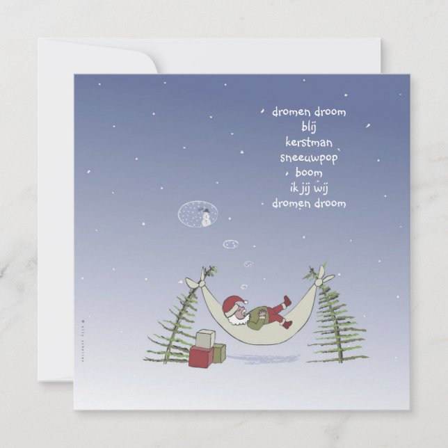 Carte kerstman in hangmat (Devant)