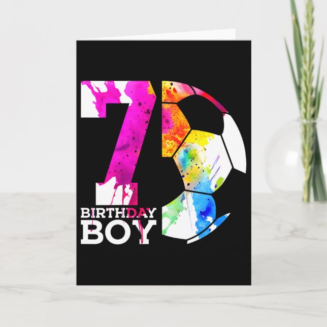 Carte Kids 7 Birthday Boy Soccer 7th Birthday  (Devant)