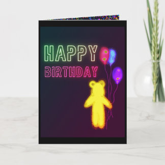 Carte Kids Birthday Card Happy Birthday Bear Baloons