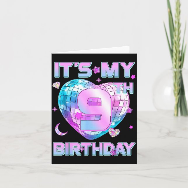 Carte Kids It's My 9th Birthday Girl 9 Year Old Kp Bday  (Devant)