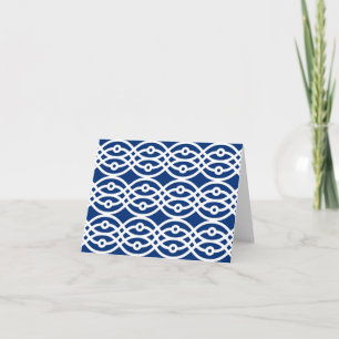 Carte Kimono, bleu marine et blanc