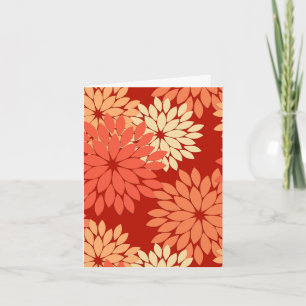 Carte Kimono floral moderne imprimé, Mandarin Orange Car