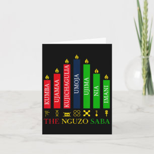 Carte Kinara de Kwanzaa heureux Sept Bougies Principes d