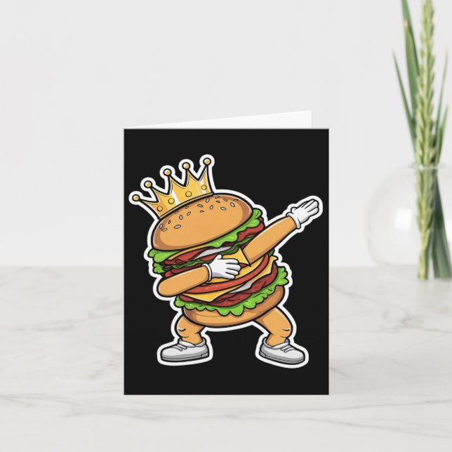Carte King Of Burger Dab Dancing Funny Hamburger (Devant)
