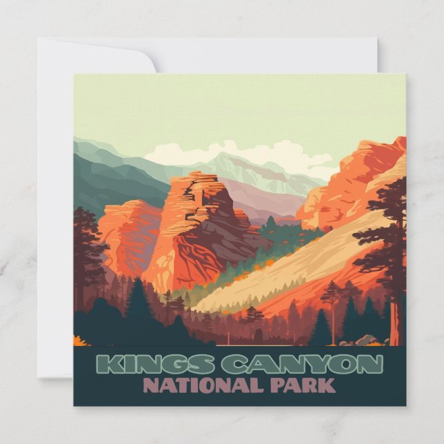 Carte Kings Canyon National Park California Mountains (Devant)