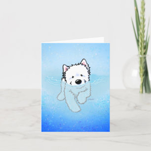 Carte KiniArt Swimming Westie Note